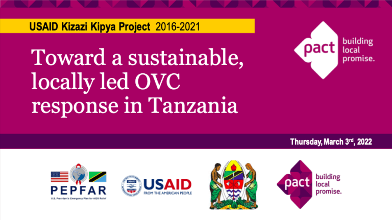 Toward a sustainable, locally led OVC response in Tanzania