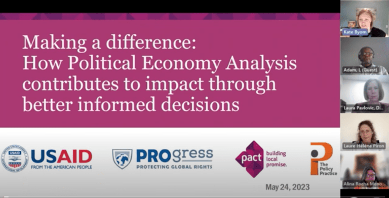 How Applied Political Economy Analysis contributes to impact through better informed decisions