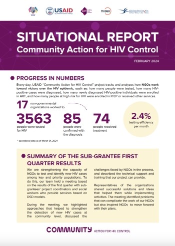 Community Action for HIV Control project: February 2024 situational report