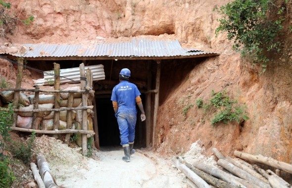 A miner in Rwanda