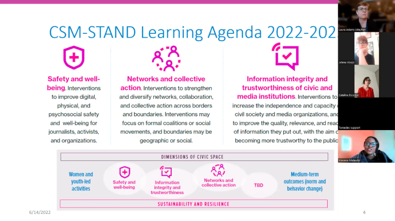 Global learning for civil society and media: Launching the CSM-STAND learning agenda, session 3
