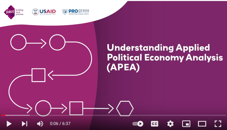 Video: Understanding Applied Political Economy Analysis (APEA)